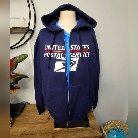 USPS Zip Up sweater with hoodie - Picture 2 of 2